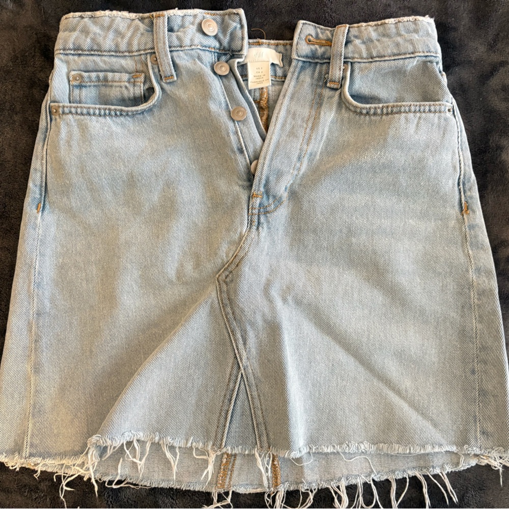 H&M Light Blue Denim Mini Skirt